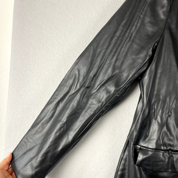 Revolve X Remi Chloe Faux Leather Blazer Jacket Womens 1X Black Classic - Picture 7 of 16